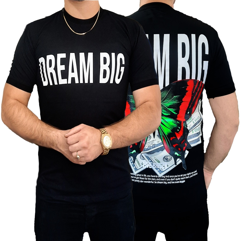تیشرت آستین کوتاه مردانه طرح Dream Big - مدل پروانه | مودی کالا