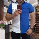 پیراهن آستین کوتاه مخمل کبریتی دو  رنگ mk2
